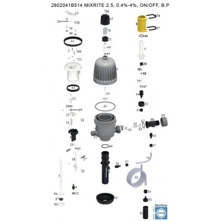 Tefen mixrite dugattyús  tápoldat adagoló 3/4x3/4"