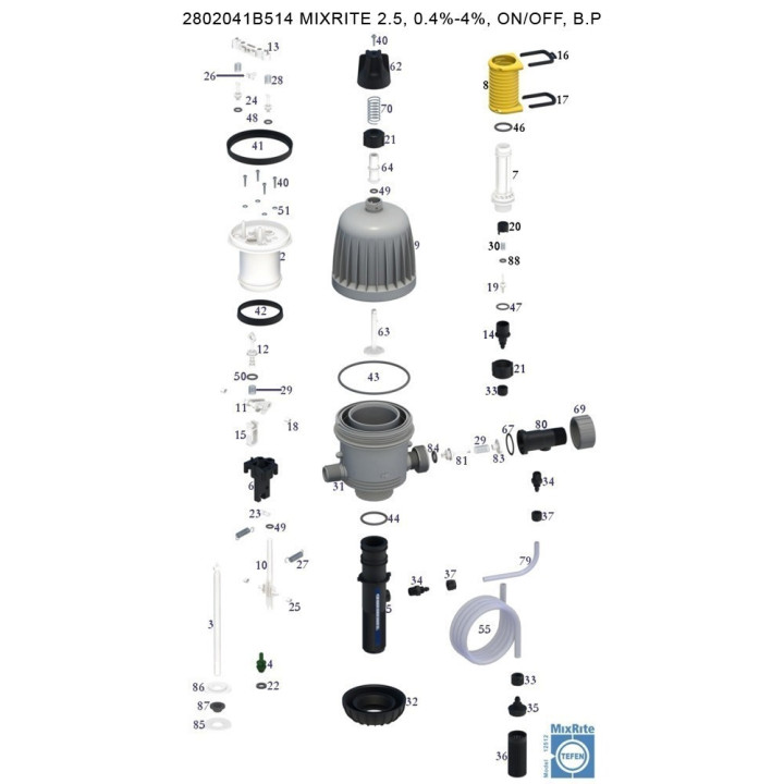 Tefen mixrite dugattyús  tápoldat adagoló 3/4x3/4"
