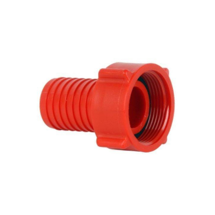 Hollanderes tömlővég, műa. 1"BM 3/4" tömlőhöz piros