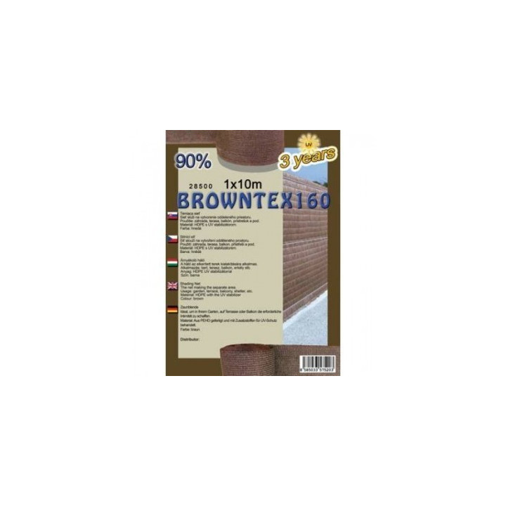 Belátásgátló, szélfogó és árnyékoló háló Browntex 160 1 m x 10 m 90% / 28591