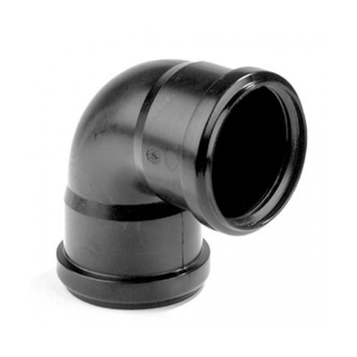 PVC fekete 50mm 90° könyök (Tokozott gumigyűrűs)