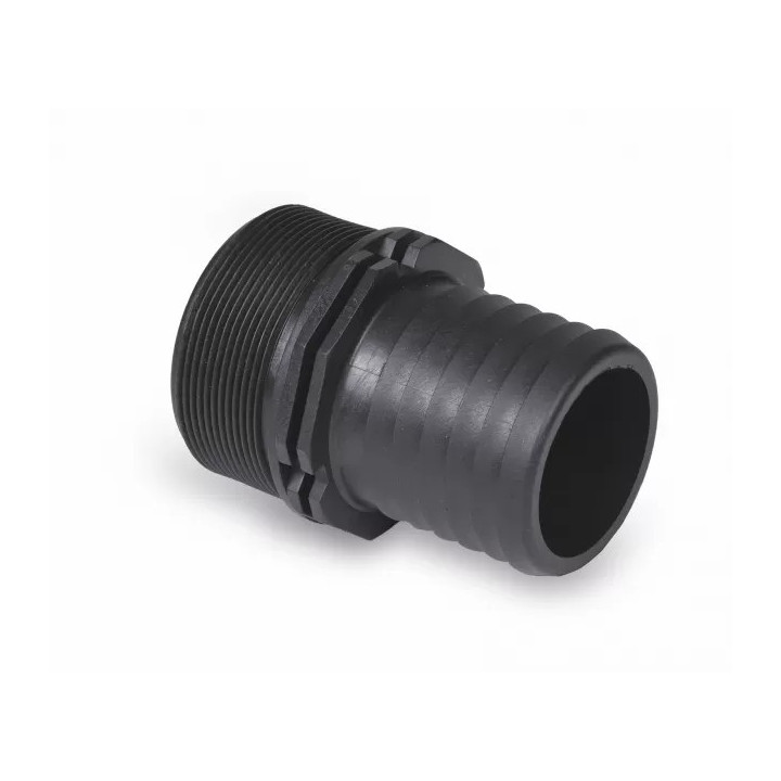 Layflat (tűzoltó tömlő) egyenes csatlakozó 110 x 4" KM (fekete)