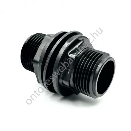 Tartály átvezető közcsavar 1" műanyag, tömítéssel és anyával