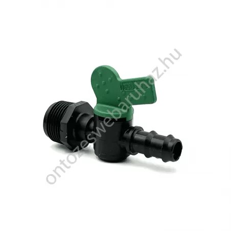 Tömlővéges szelep zöld 16x1/2"KM 4bar