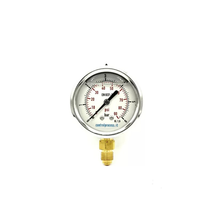 Glicerinnel töltött nyomásmérő óra 0-2,5bar álló