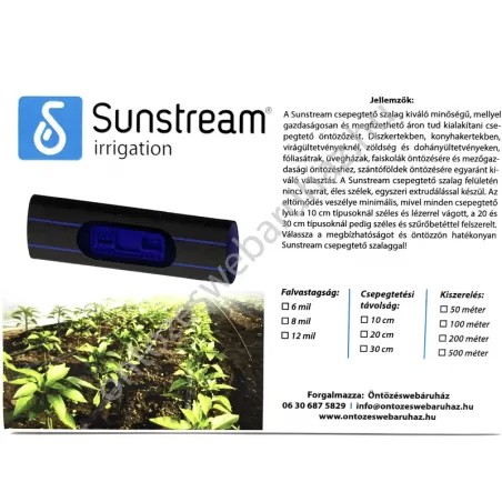 Csepegtető szalag 10cm oszt,6mil,1,14L/h (100m/tek)