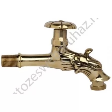 Réz kerti csap oroszlános, tekerős 1/2" x 3/4"