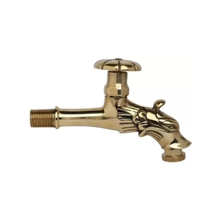 Réz kerti csap oroszlános, tekerős 1/2" x 3/4"