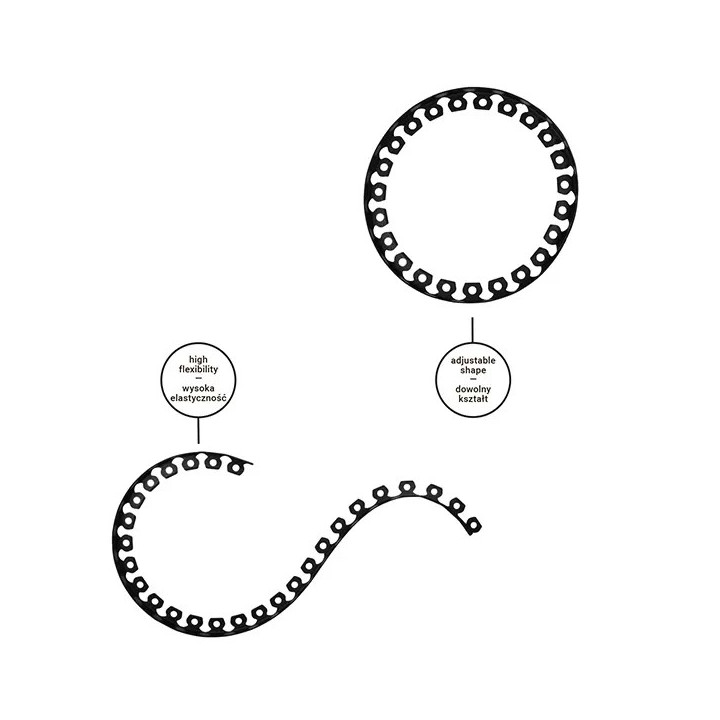 Kerti szegély szett easy border 10m x 4cm fekete