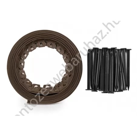 Kerti szegély szett easy border 10m x 4cm barna