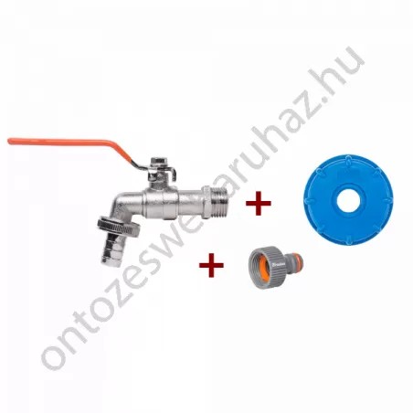 IBC Csatlakozó készlet Fém csappal 1/2R 1/2" tömlőhöz