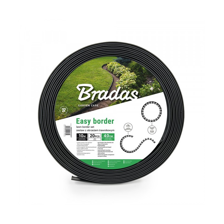 Kerti szegély szett easy border 10m x 5cm fekete