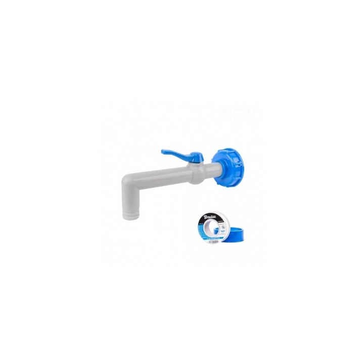 IBC csatlakozó készlet 90°-os csappal 1" tömlőhöz