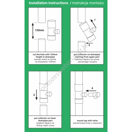 BRADAS esővíz gyűjtő 100mm-szürke