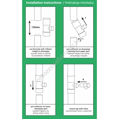 BRADAS esővíz gyűjtő 90mm-bronz