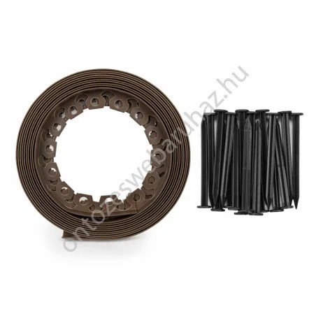 Kerti szegély szett easy border 10m x 5cm barna