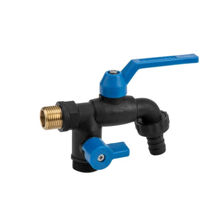 Black Raven dupla kifolyós műanyag kerti csap GZ 3/4"