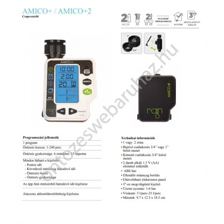 RAIN AMICO+ 1 zónás csapra szerelhető vezérlő