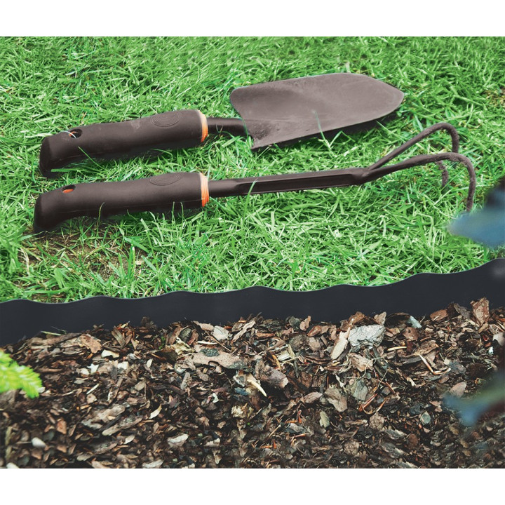 Bradas univerzális ágyásszegély fekete 9m x 10cm