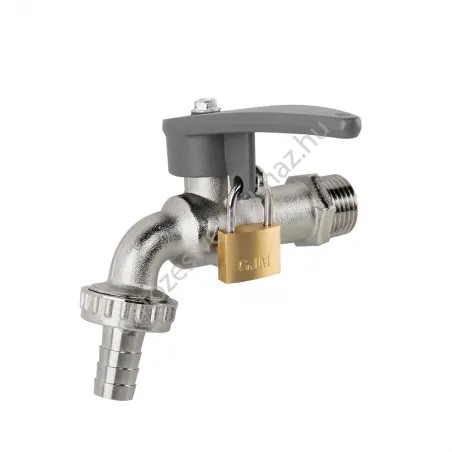 Fém golyós csap zárható 1/2" KM 13mm tömlőhöz (BR-KSS1234)