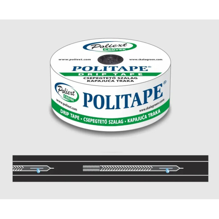Politape csepegtető szalag 6 mil, 10 cm, 1,5 L / h, 3000 m ( 16,9 Ft / m )
