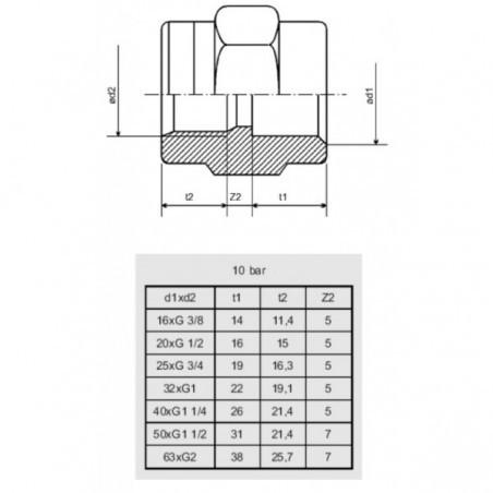 PVC belsőmenetes toldás 25mm x 3/4"BM